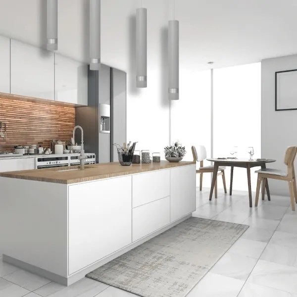 Lustră LED pe cablu TUBA 1xGU10/4,8W/230V gri/crom lucios