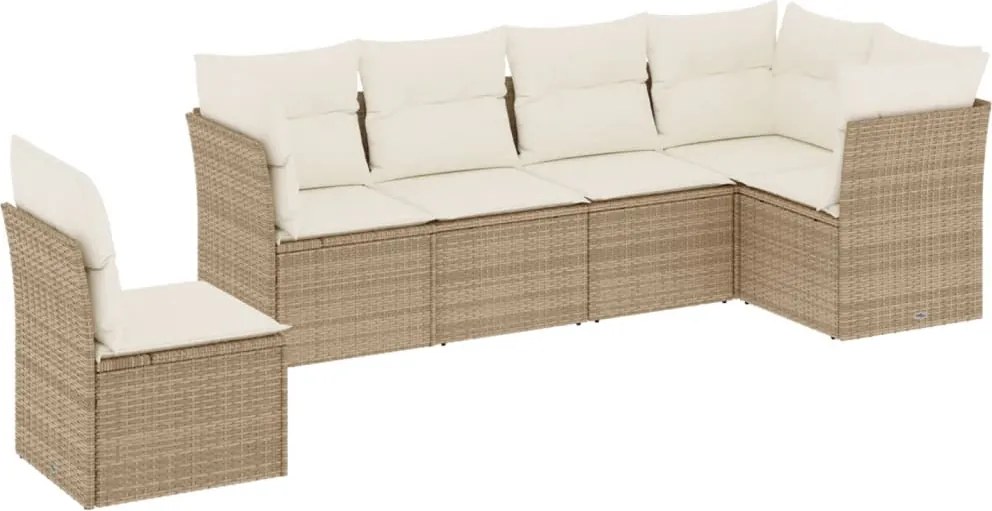 vidaXL Set canapele de grădină cu perne, 6 piese, bej, poliratan