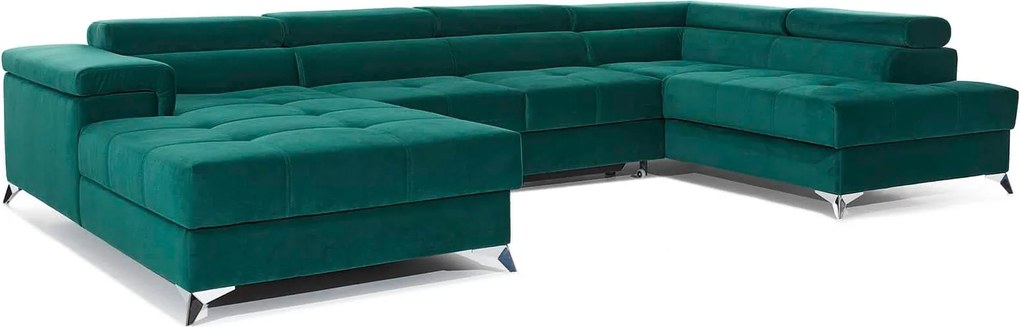 Colțar lemn masiv Formă U Extensibil Linde 337x205cm Personalizabil