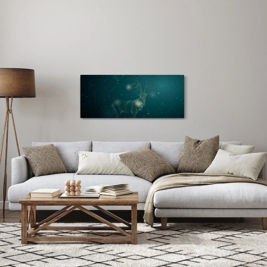 Tablou - Cerb magic noaptea (120x50 cm)
