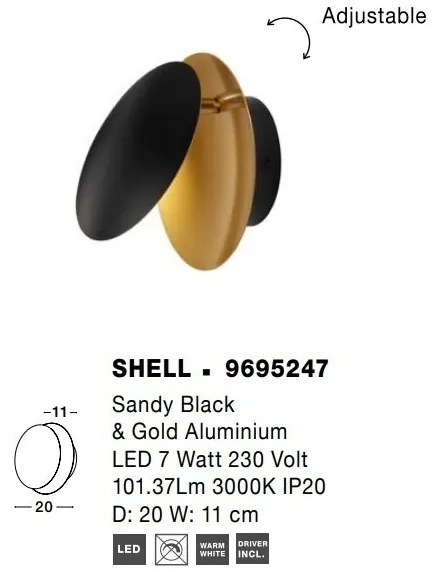 Aplica de perete LED design ambiental SHELL