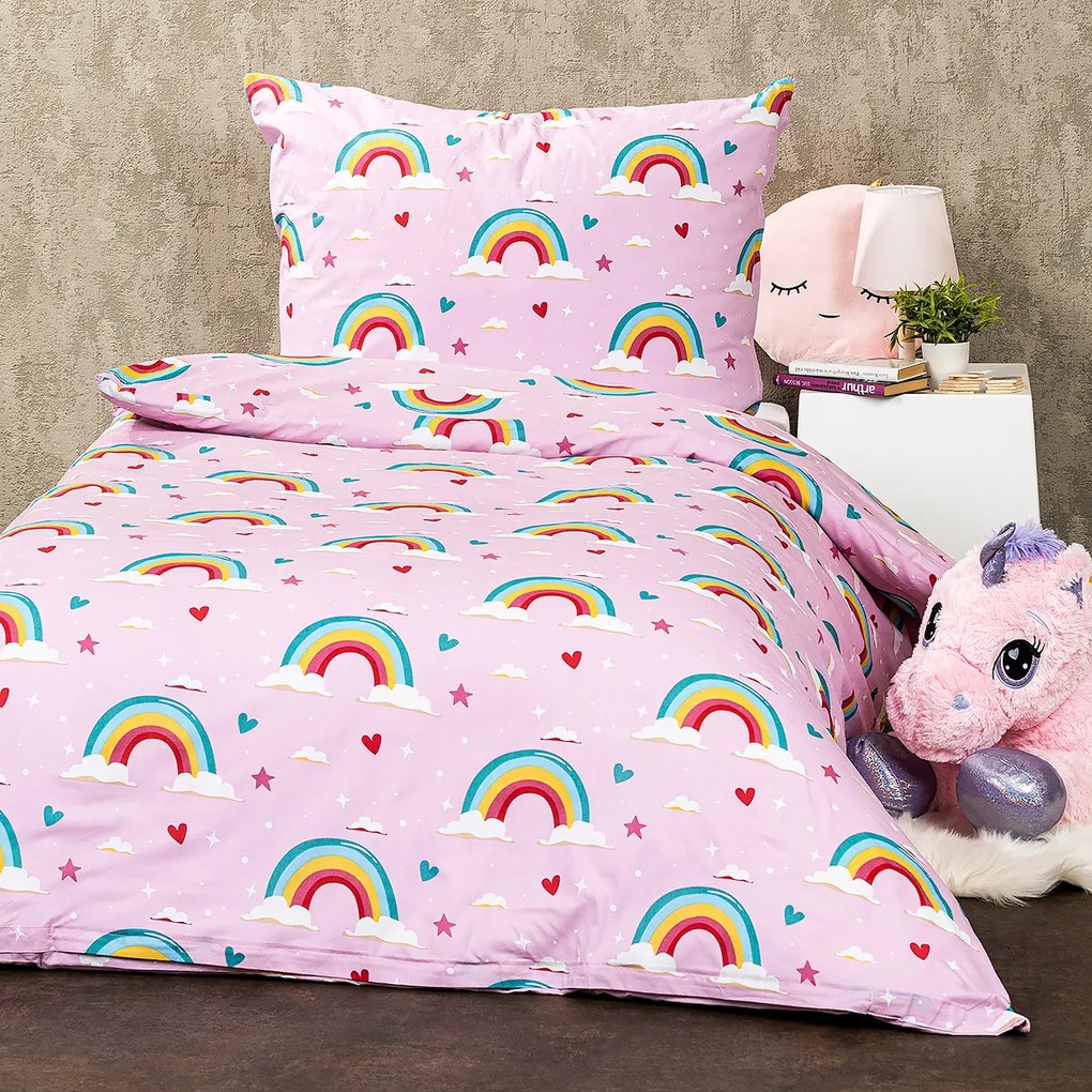 Lenjerie de pat pentru copii 4Home Rainbow, 140 x 200 cm, 70 x 90 cm