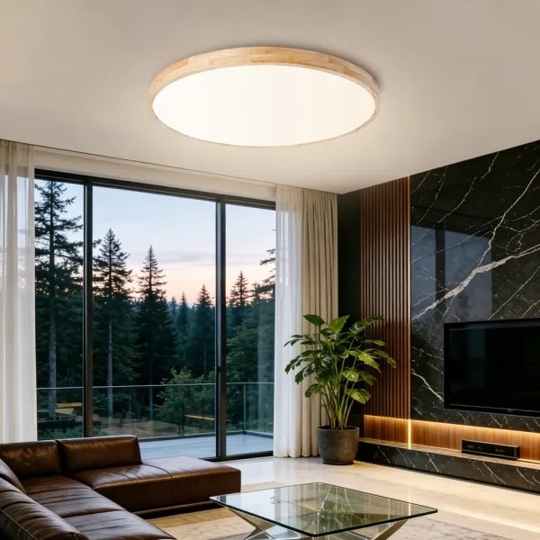 Brilagi - Corp de iluminat LED reglabil WOODLINE LED/100W/230V 3000-6000K stejar Ø 80 cm + telecomandă