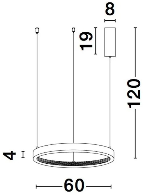 Lustra LED dimabila, design modern PRESTON, 60cm negru NVL-9865160