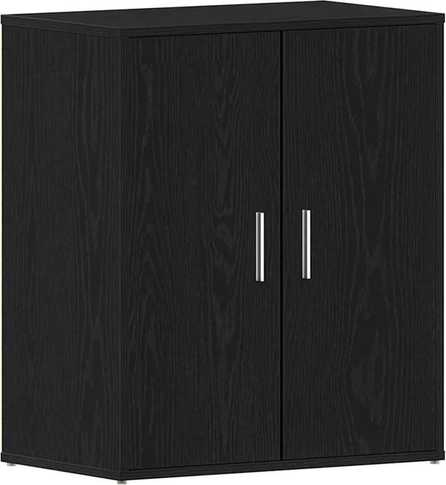 vidaXL Dulap pentru pantofi Stejar Negru 60 x 35 x 70 cm Lemn compozit