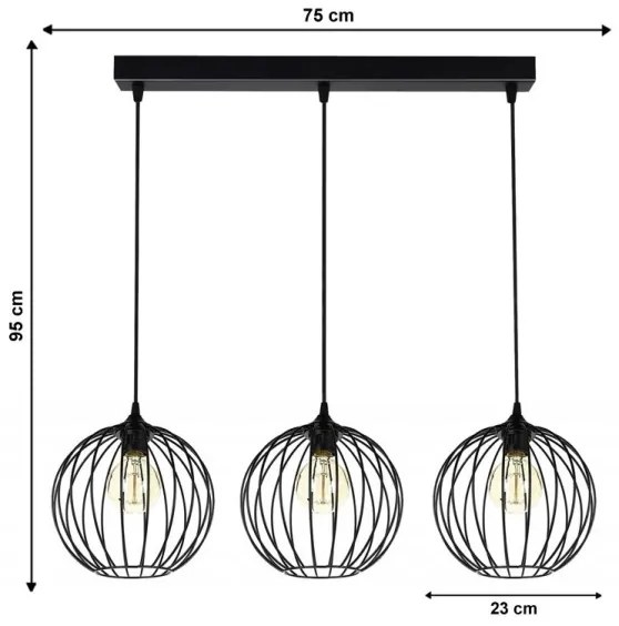 Lustră pe cablu MATT 3xE27/60W/230V