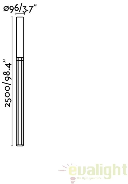 Stalp LED de iluminat exterior modern cu protectie IP65 TRAM 75532