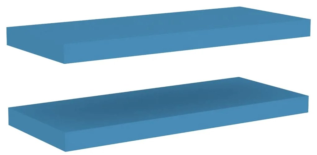 326619 vidaXL Rafturi perete suspendate, 2 buc., albastru, 60x23,5x3,8 cm MDF