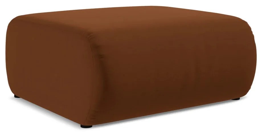 Taburet portocaliu/maro cu tapițerie din catifea Ekahi – Makamii