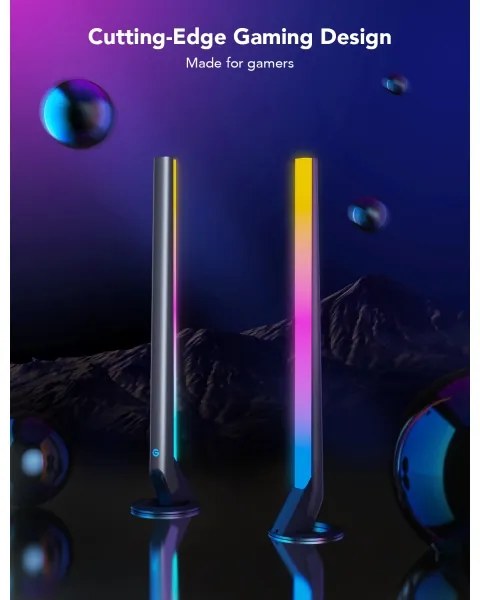 Govee - Panouri LED Smart Wi-Fi pentru gaming + Telecomandă duală Smart, alb (Wi-Fi)