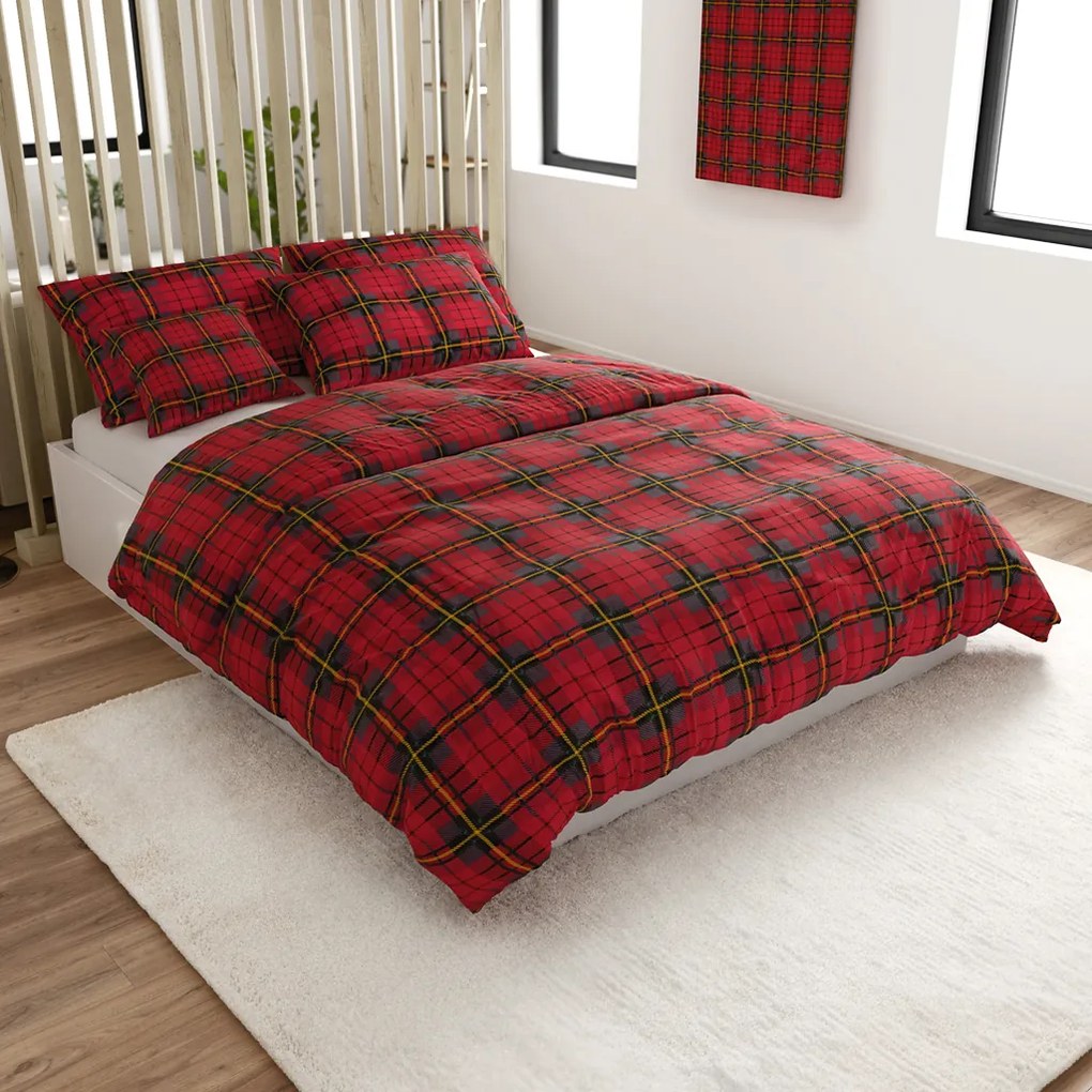 Lenjerie de pat din bumbac CHRISTMAS CUBE rosu Dimensiune lenjerie de pat: 70 x 90 cm | 140 x 200 cm