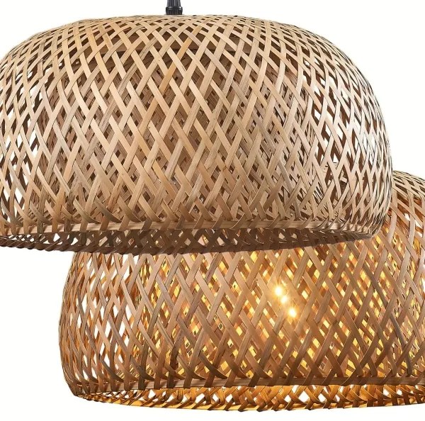 Lustră pe cablu KORFU 1xE27/20W/230V d. 38 cm bambus