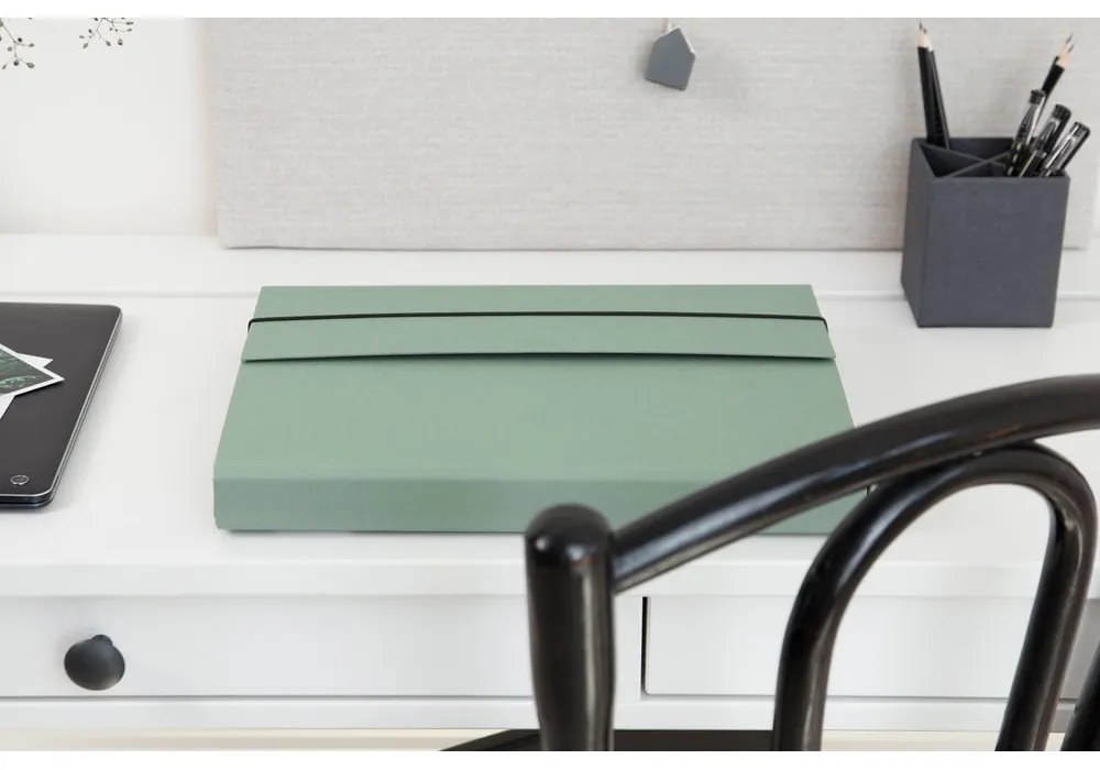 Organizator verde din carton Olof Canvas Paper Laminate – Bigso