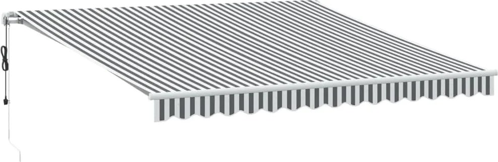 vidaXL Copertină retractabilă automat, antracit/alb, 400x350 cm