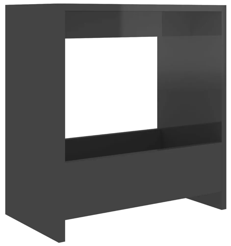 806695 vidaXL Masă laterală, gri extralucios, 50x26x50 cm, PAL
