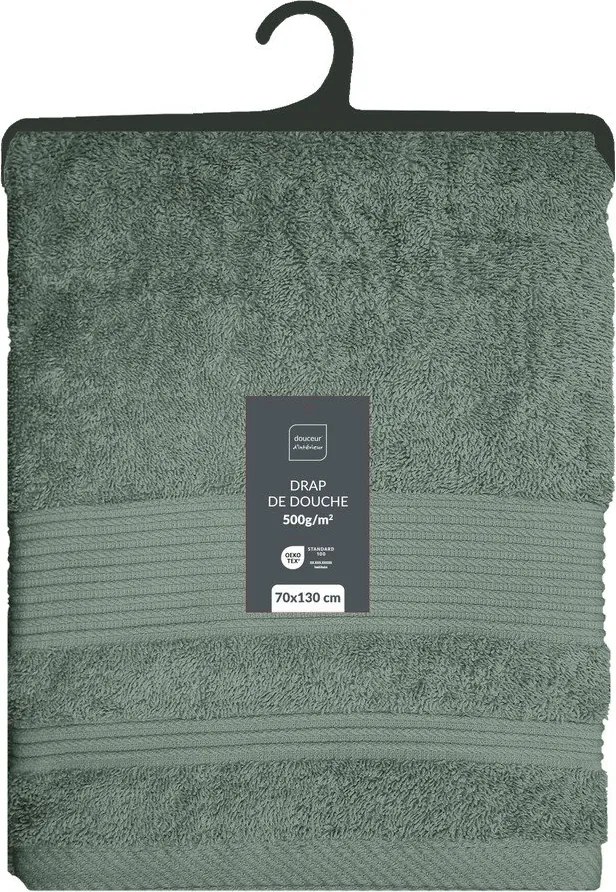 Prosop verde salvie din bumbac din frotir 70x130 cm Tendresse – douceur d'intérieur