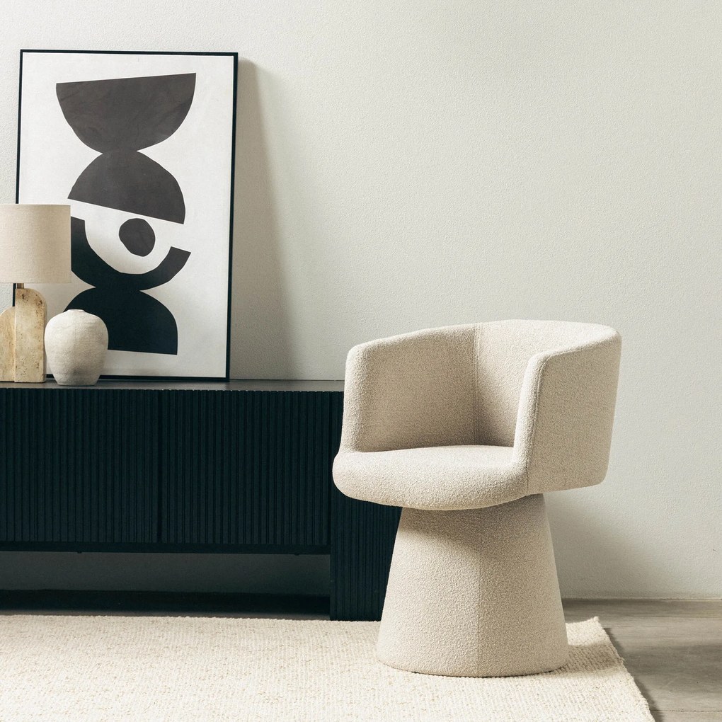 Fotoliu design rotativ YATO, crem