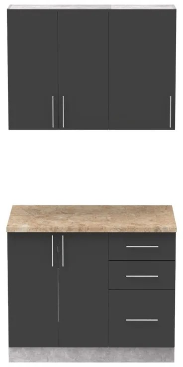 Set mobila bucatarie Festa Pako World Antracit 100x60x85 cm