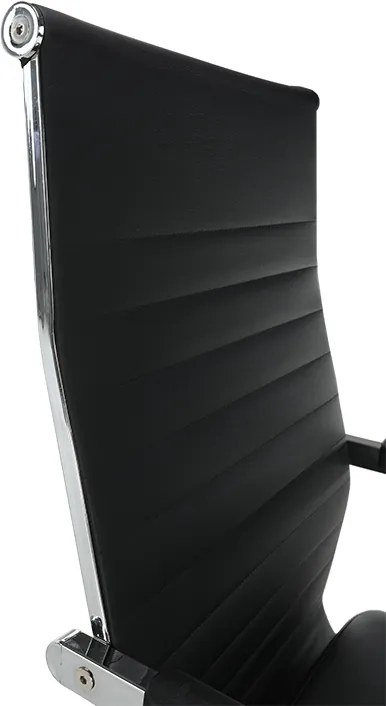Scaun de birou, piele eco/metal, negru/crom, FARAN