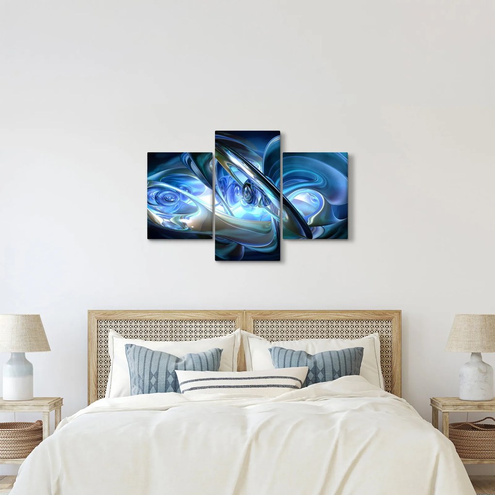 Tabloul fractalilor în albastru (90x60 cm)