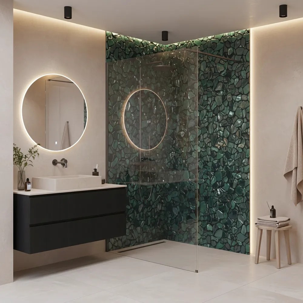 Paravan de dus Rea Flexi Transparent Titan 140