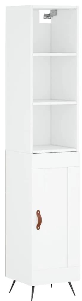 3190053 vidaXL Dulap înalt, alb, 34,5x34x180 cm, lemn prelucrat