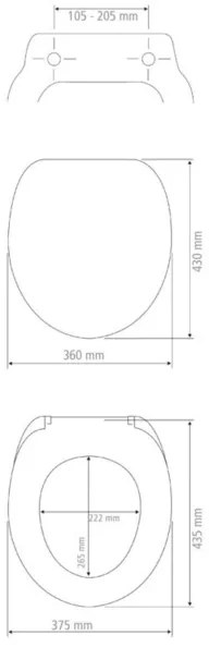 WENKO Capac WC VALENCIA 43x36 cm alb/argintiu 154008100-WC