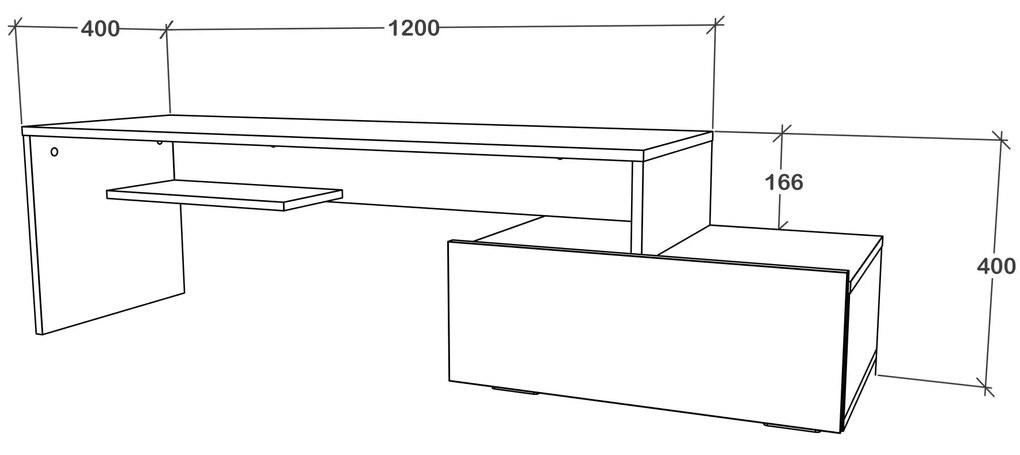 Comoda haaus Deli, Antracit/Alb, 120 x 40 x 40 cm