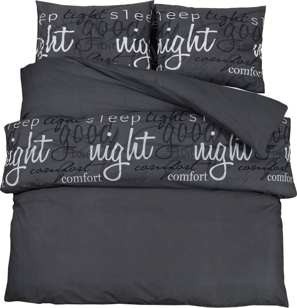 vidaXL Set cu husă de pilotă, negru, 220x240 cm, bumbac