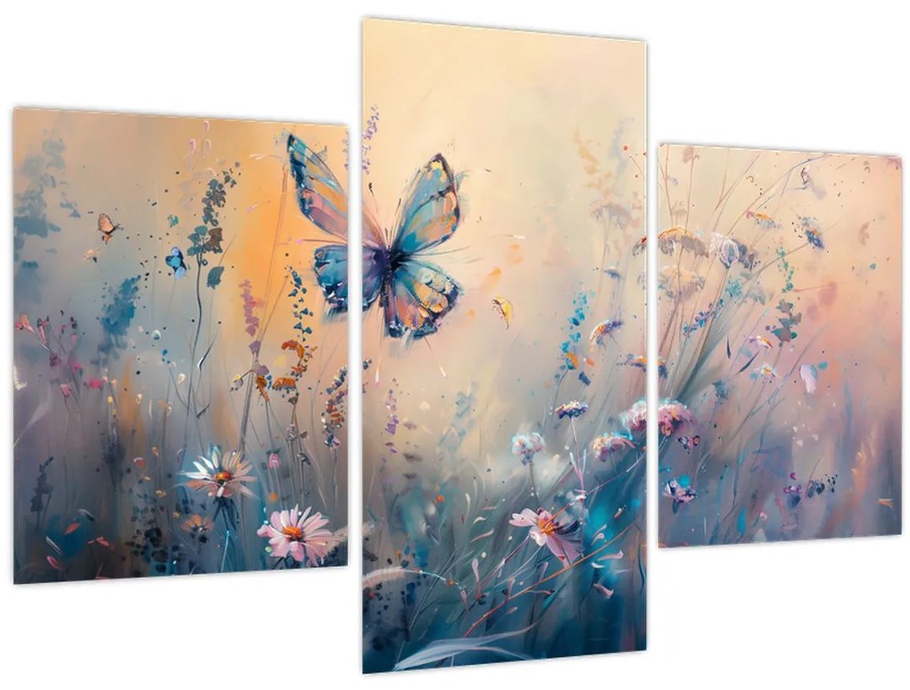 Tablou - Pajiște cu Fluture II (90x60 cm)