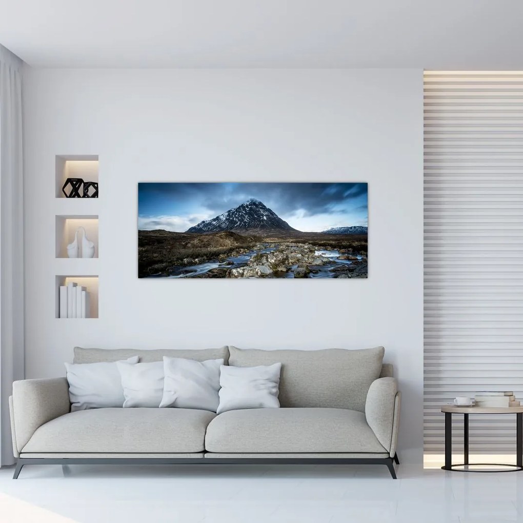 Tablou cu munții și tigrul (120x50 cm)