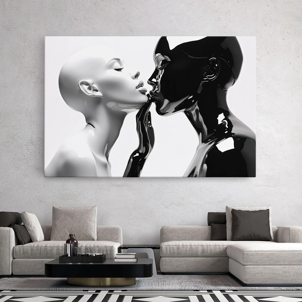 Tablou Canvas, 80x120cm, Dormitor si Living, Moderne, Alb negru, Feminine Sculpture