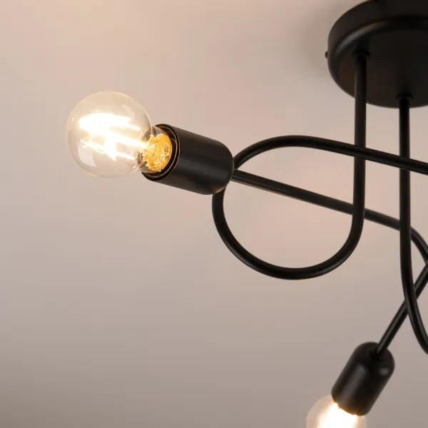 Lustră pe tijă Sollux SL.1434 LOOP 3xE27/15W/230V negru