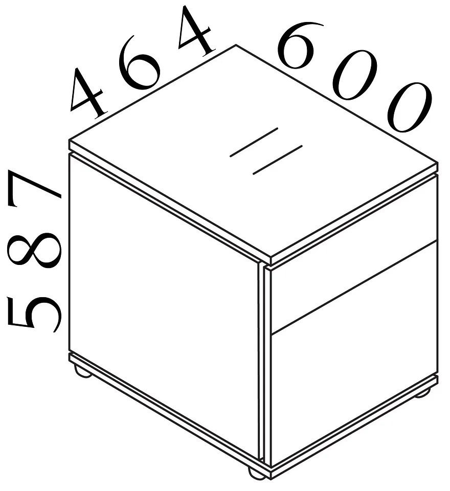 Container Creator 46,4 x 60 cm, mobil, antracit/alb