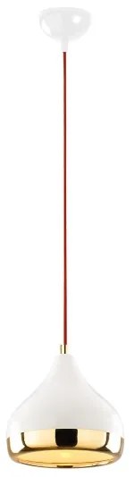 Lustră pe cablu YILDO 1xE27/40W/230V alb/auriu/roșu