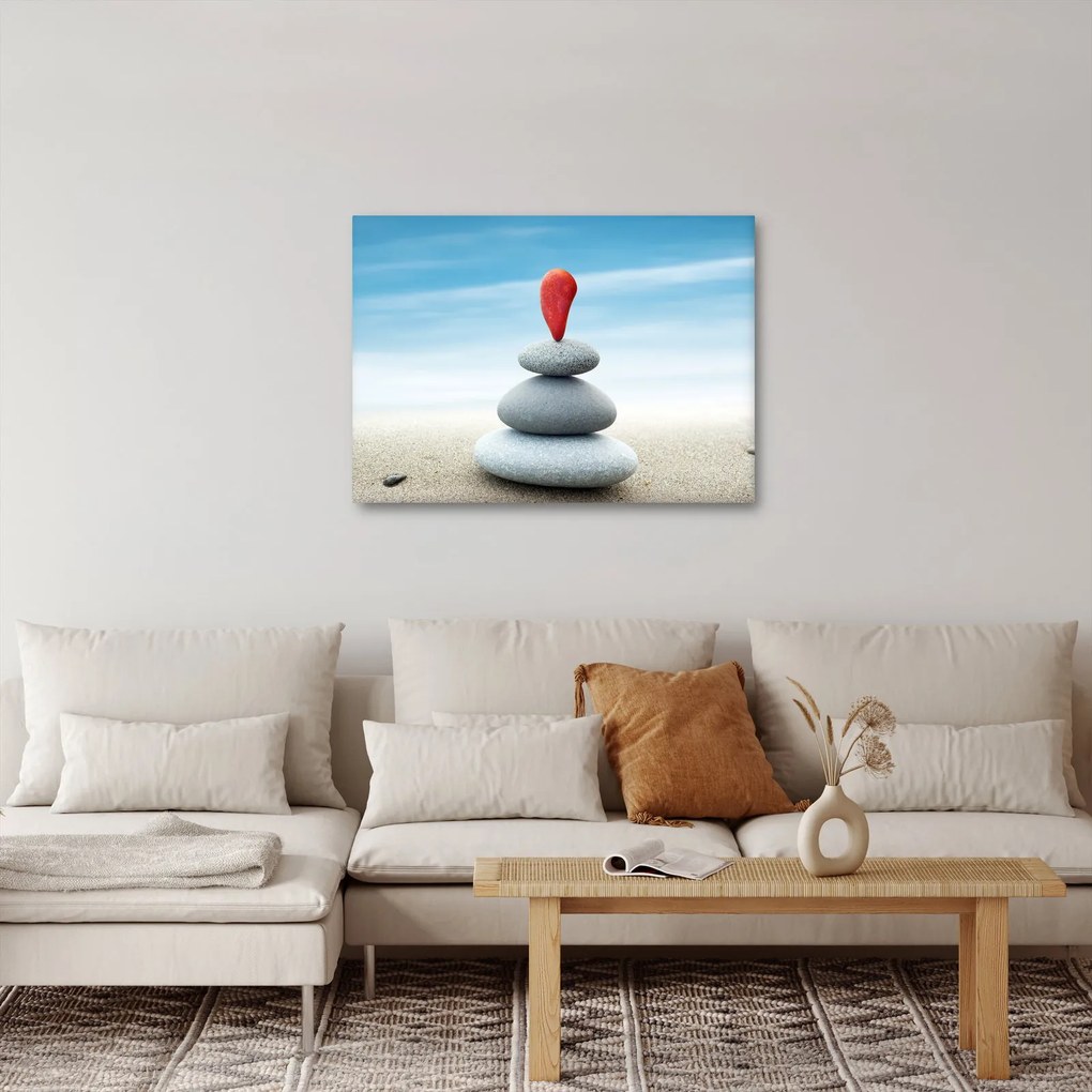 Tablou -Echilibru cu pietre (70x50 cm)