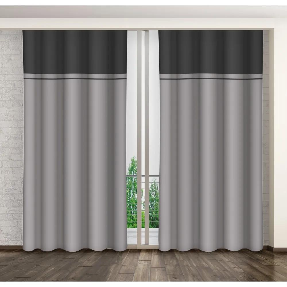 Draperii decorative gata cusute pentru dormitor culoarea gri Lungime: 270 cm