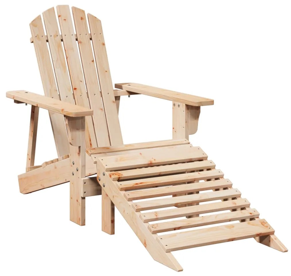 4007240 vidaXL Scaun Adirondack cu taburet, lemn masiv de brad