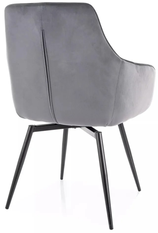 Scaun rotativ Marlo velvet gri/negru Blu14