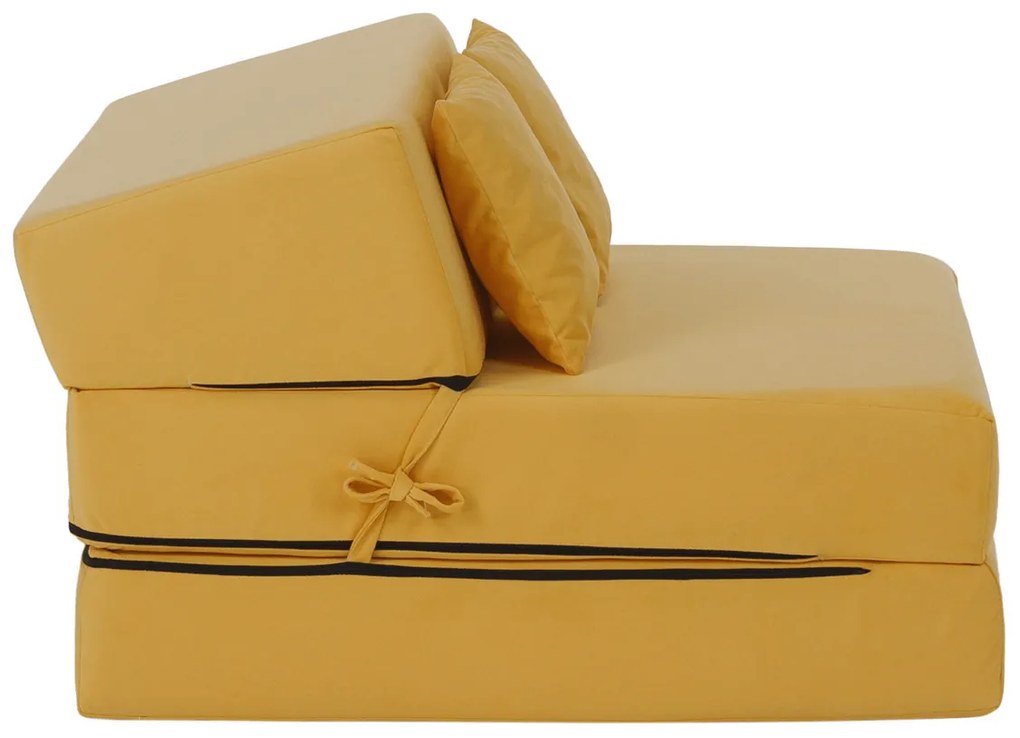 Scaun pliant/saltea PELOS, galben