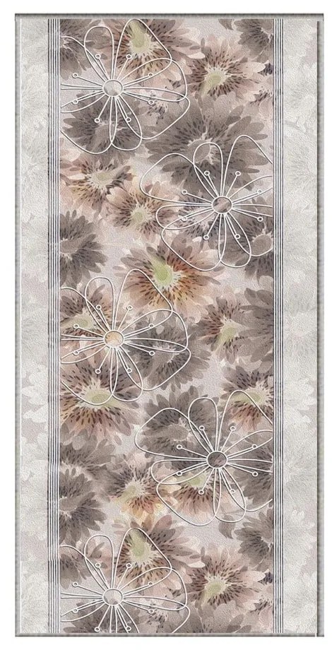 Covor tip traversă bej lavabil 58x140 cm Blooming – Oyo Concept