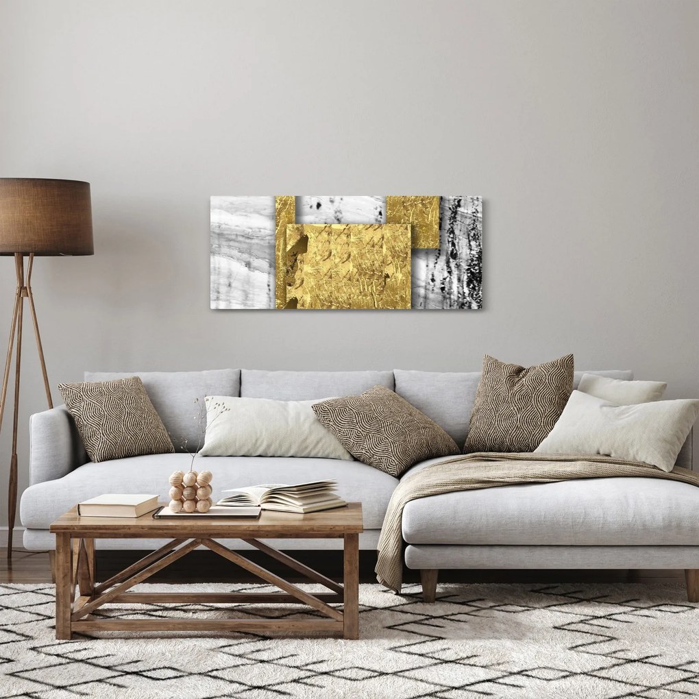 Tablou - Pătrate de aur N⁰1 (120x50 cm)