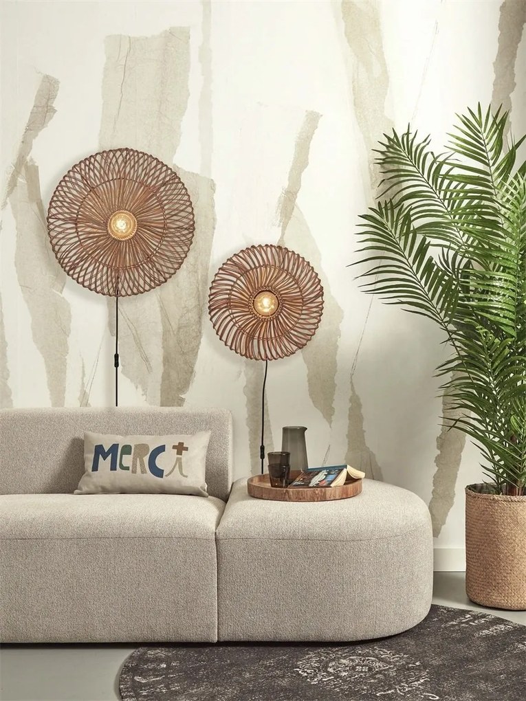Aplica de perete eco din ratan Zanzibar flat 55cm L, nat