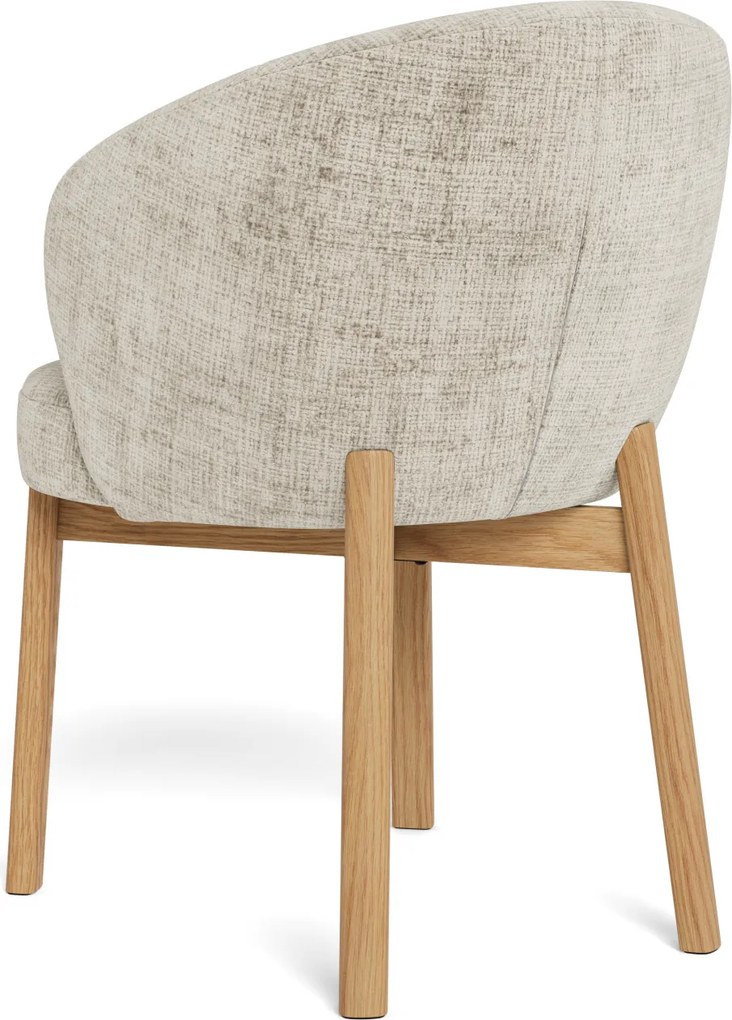 MAZZONI EXPORT DEBORA Bej (țesătură Juto 4)/cadru stejar vopsit - SCAUN DE LEMN ADÂNC PENTRU LIVING SUFRAGERIE BIROU RETRO