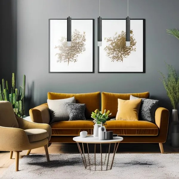 Lustră pe cablu TUBI 1xGU10/8W/230V negru