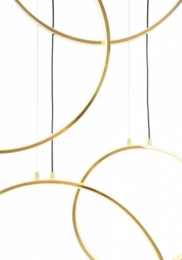 Lustra cu 6 inele LED suspendate Ring XXL auriu