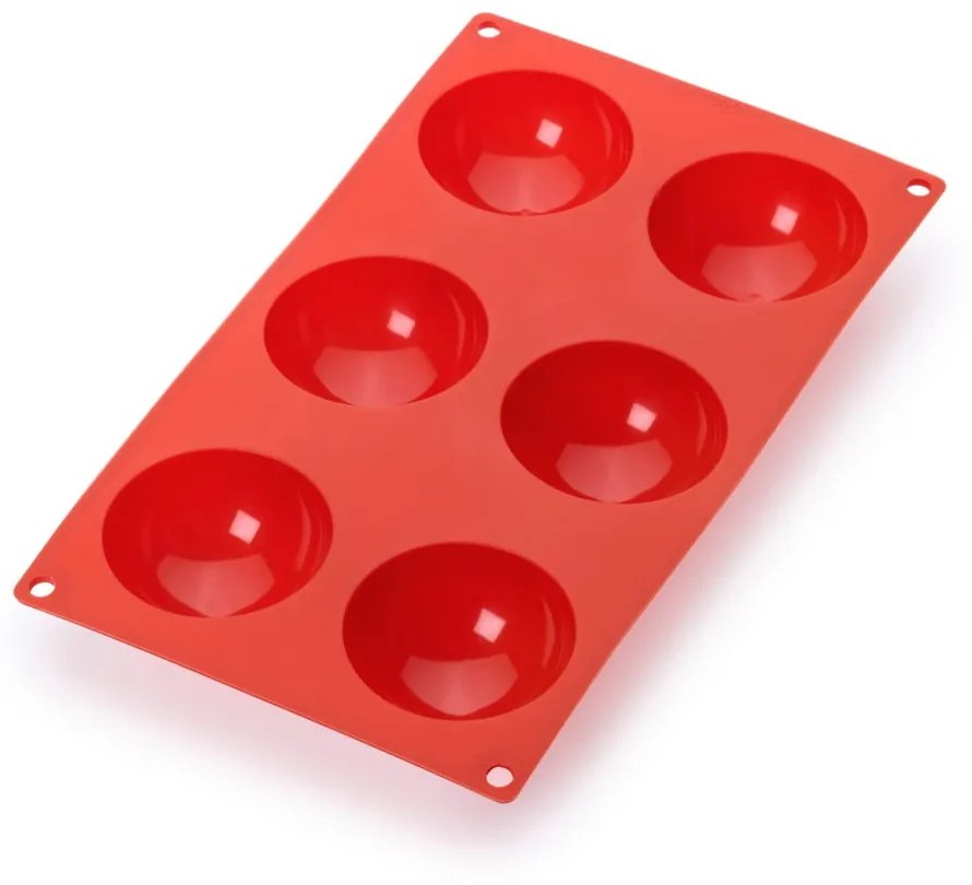 Formă din silicon pentru 6 mini prăjituri Lékué, roșu