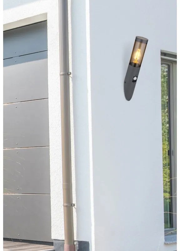 Aplica de perete pentru iluminat exterior cu senzor de miscare design modern IP44 Boston antracit
