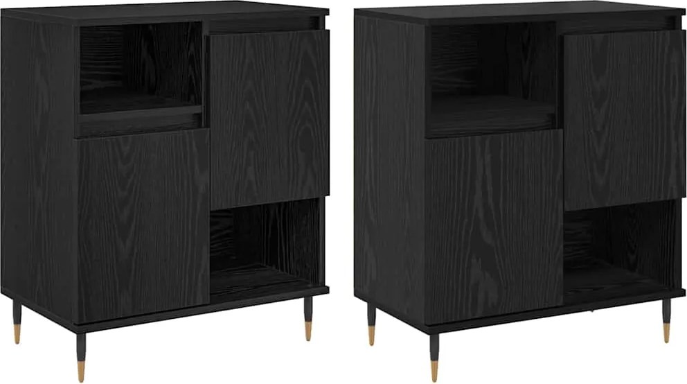 vidaXL Bufeturi 2 pcs Stejar negru 120 x 35 x 70 cm Lemn compozit