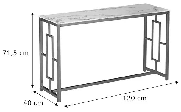 Consola Eccento aspect auriu - aspect marmura 8mm 120x40x71.5cm